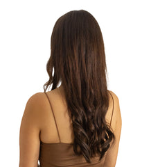 healthy brunette halo hair extensions – natural shine | extensões halo castanho saudáveis – brilho natural