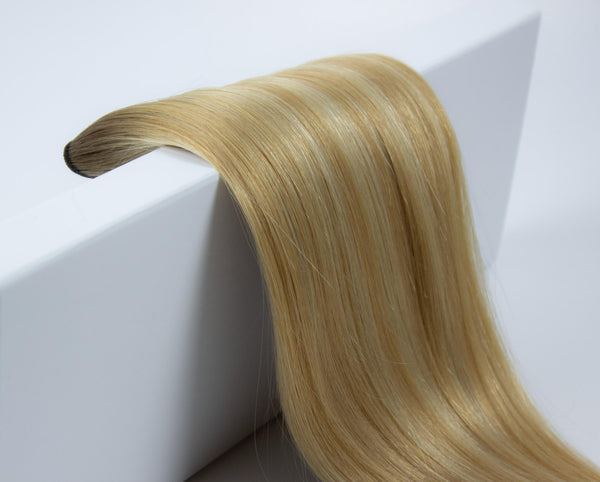 quick apply halo hair extensions in blonde colour – BEHTA LISBON | extensões halo de aplicação rápida – BEHTA LISBON
