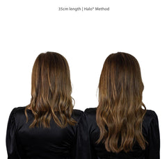 Light Brown N.6 - 35cm after back of halo method, a removable hair extensions. Extensões capilares removiveis e saudaveis.  Hair extensions that restore volume and confidence for women with fine or fragile hair.
Português: Extensões que devolvem volume e confiança a mulheres com cabelo fino ou frágil.