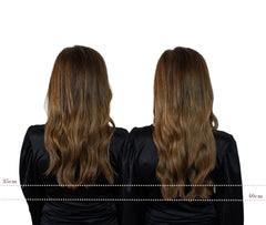Light Brown N.6 - Measures 35cm & 40cm, colour light brown. Extensions for women and ladies seeking a natural hair look, safe and easy to remove.
Português: Extensões para mulheres e senhoras que procuram um look natural, seguras e fáceis de remover.
